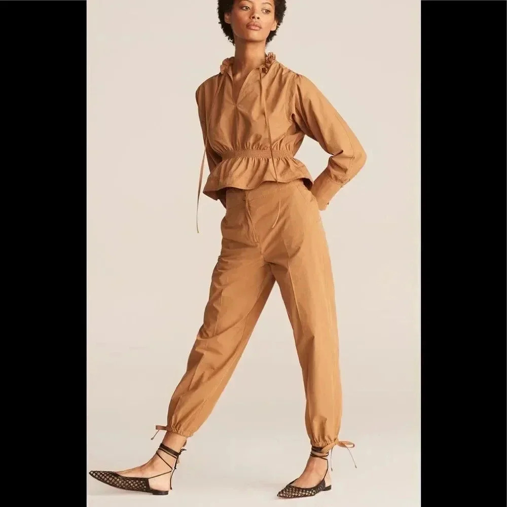 Rebecca Taylor Tan Utility Jogger Pants - Picture 11 of 13